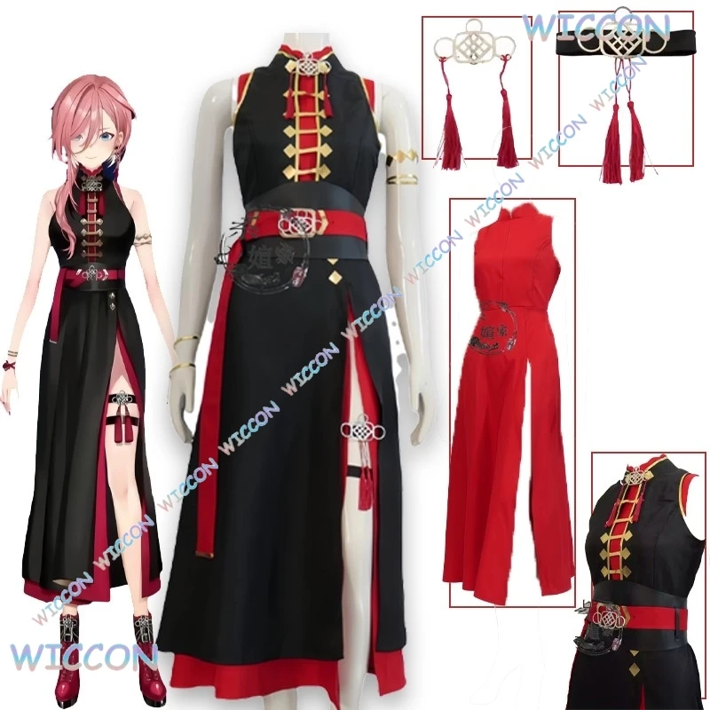 

Takaoka Rui VTuber Cosplay Costume Anime Character Outfit Custom Maid Dress Gothic Lolita Fashion Full Set Wig And Accessories
