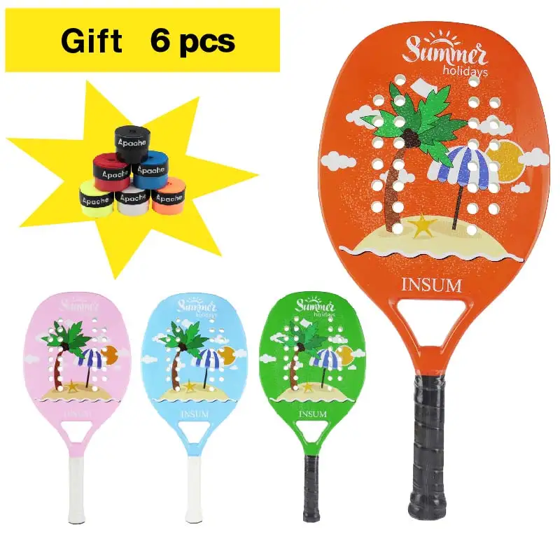 

INSUM Beach Tennis Racket Carbon Fiber Surface with Sand Grit Print Lightweight EVA Soft Racquet with Gift Racket Beach Tennis