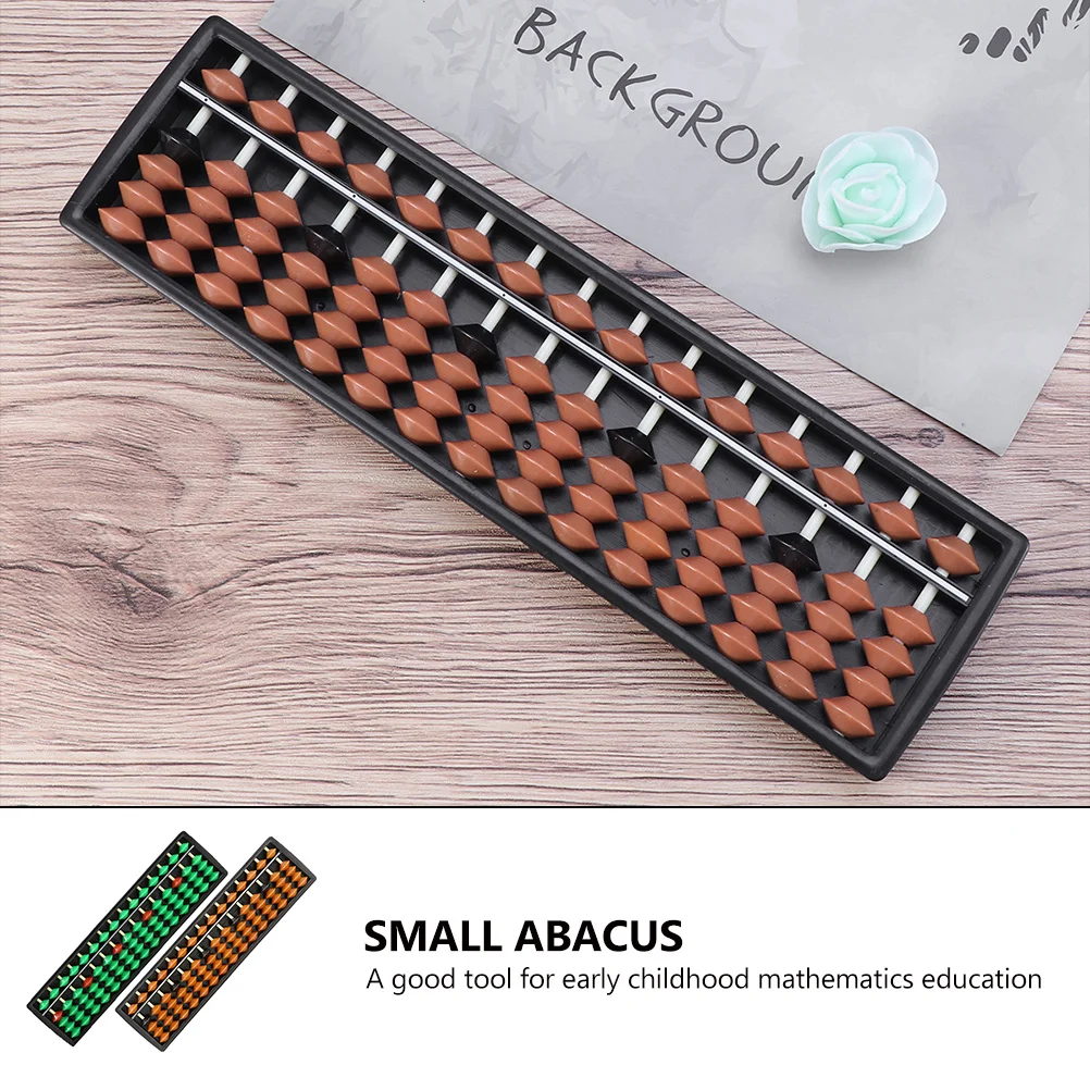 

2pcs Portable Abacus 15-Digit Rods Educational Arithmetic For Smooth Durable Plastic Counting Tool School Supply