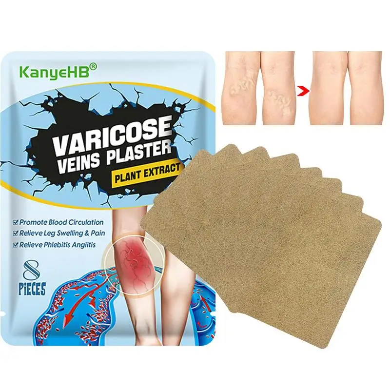 

8Pcs Varicose Vein Healing Patches Leg Sore Swollen Relief Plaster Earthworm Vessel Leg Varicose Cold Compress Venous Sticker