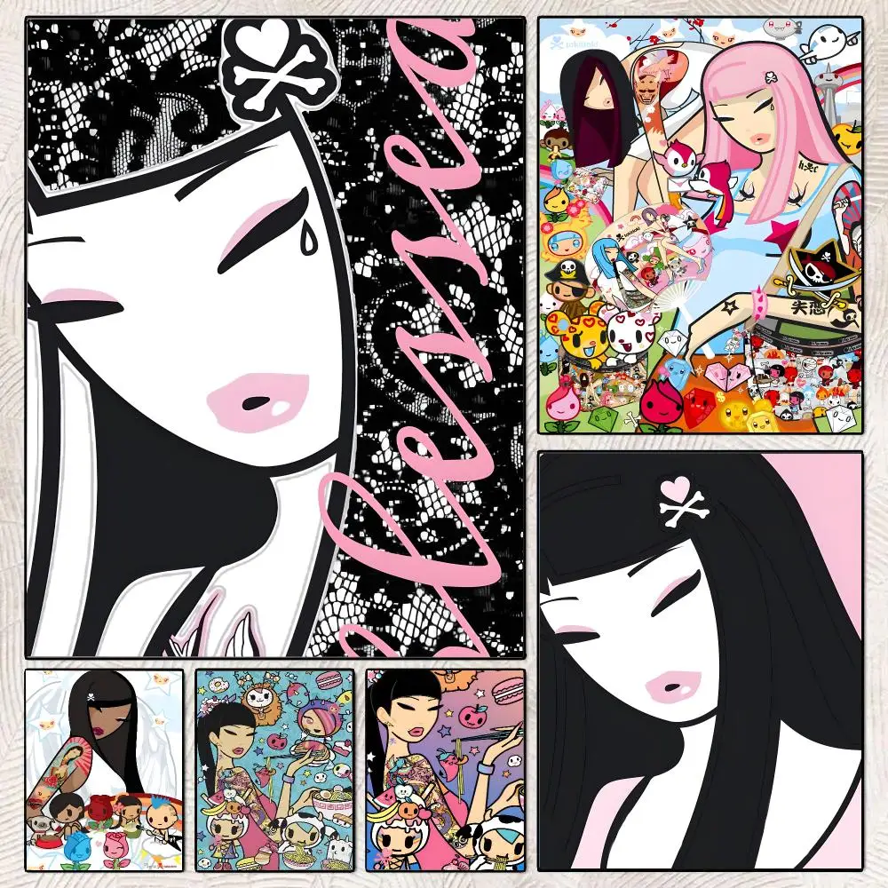 Cartoon T-Tokidoki Poster Decorative Wall Art Stickers Mural For Home Living Room Hallway Decor Gift