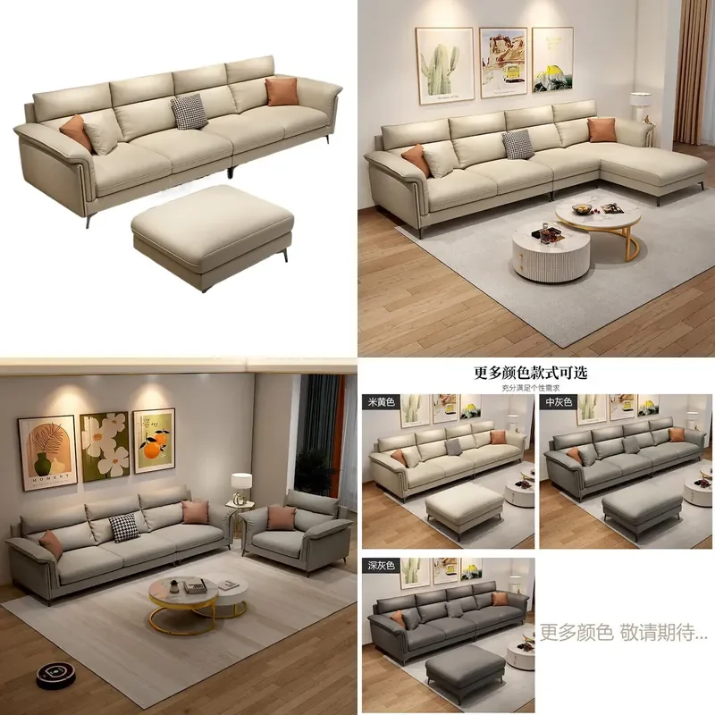 for Leave-in Technology Cloth Sofa Living Room Light Luxury Simple Small Apartment Straight Row Three Four People Cat Scratch
