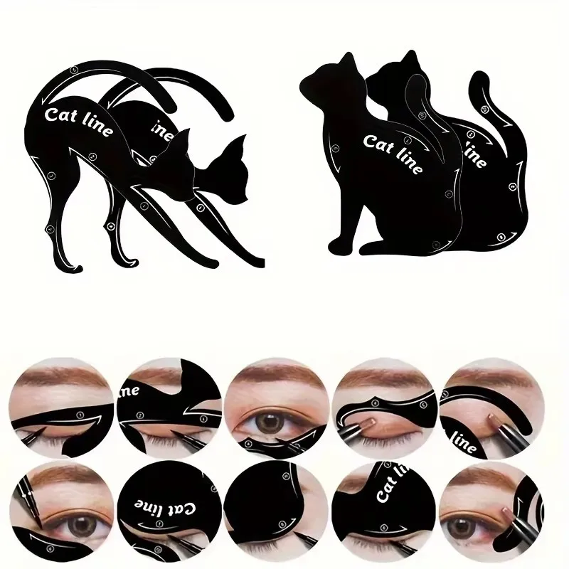 2-teilige Katzenaugen-Schablone, Eyeliner-Schablone, Former-Modell, einfaches Make-up, Eyeliner-Guide, Augen-Make-up-Werkzeug