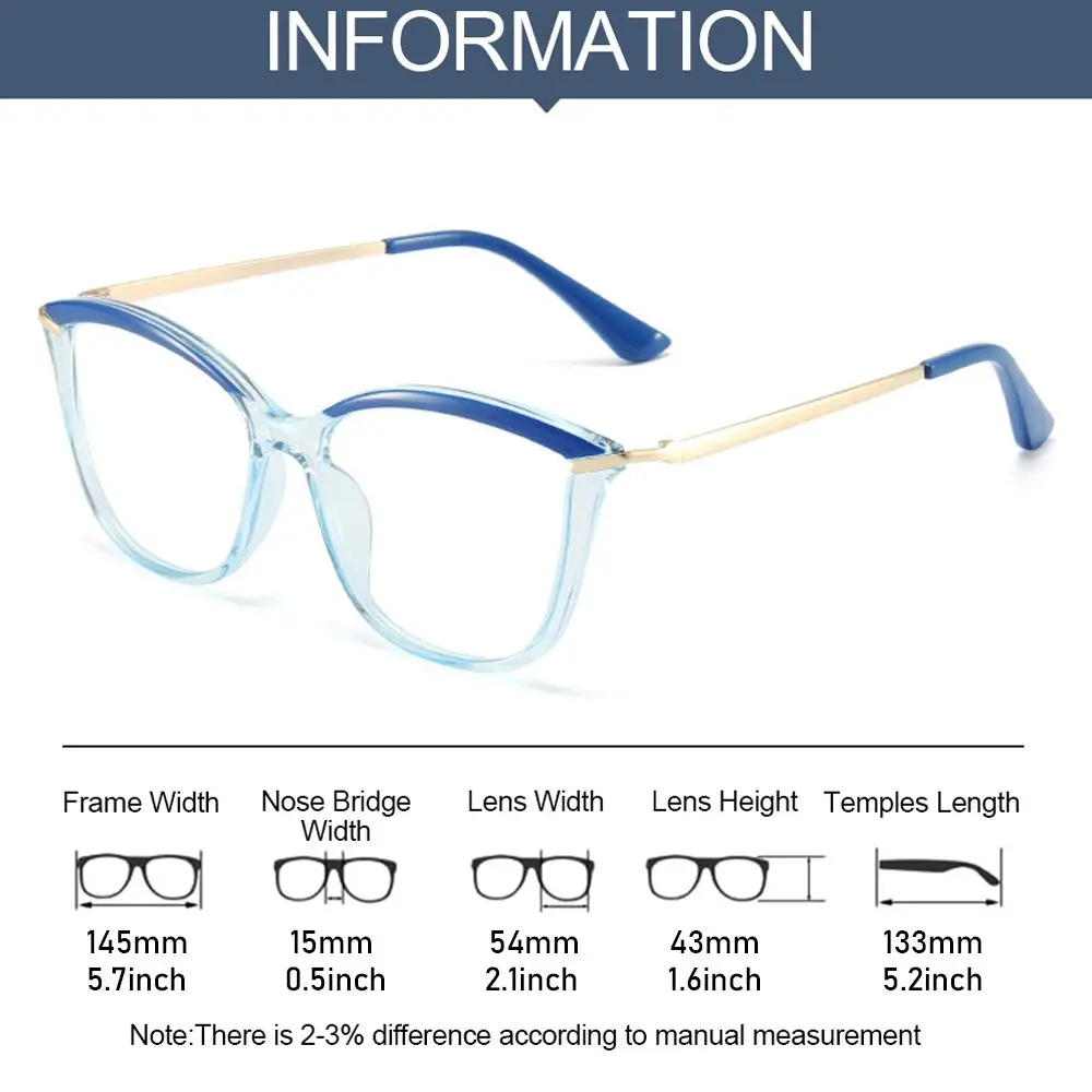 Fashion TR90 Anti Blue Light Blocking Cat Eye Glasses Frame donna uomo Luxury Designer Square occhiali da lettura per Computer ottici