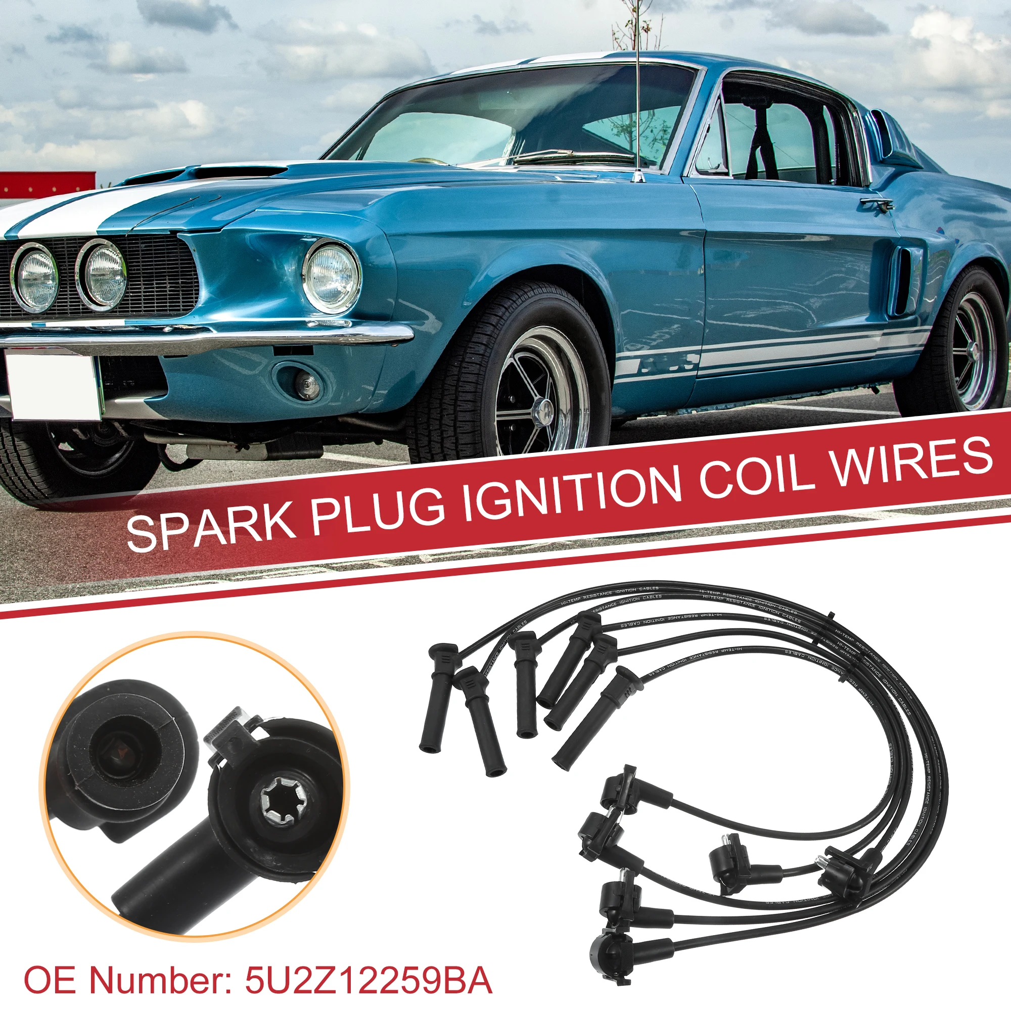 

UXCELL 6 шт. автомобильные провода катушки свечи зажигания, жгут проводов катушки зажигания для Ford Mustang 2005-2010 6 цилиндров 4.0L SOHC EFI 5U2Z12259BA