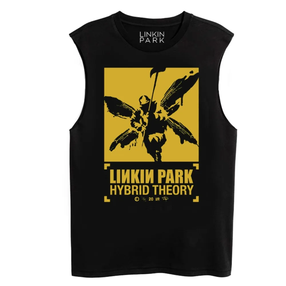 Men's Wash Vest New Linkin Park Lincoln Park Band Rock, Street Graffiti Soldier Vest Sleeveless T-Shirt