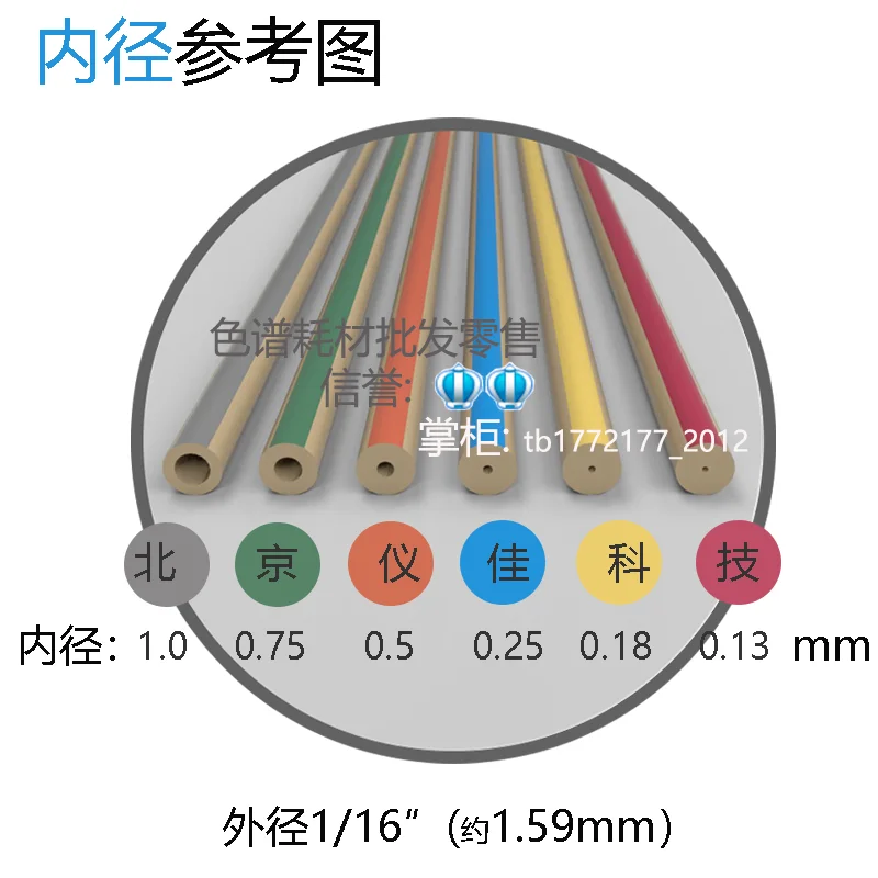 pipe 25 μ M/0.1/0.38 HPLC chromatographic connection pressure capillary Shimadzu waters