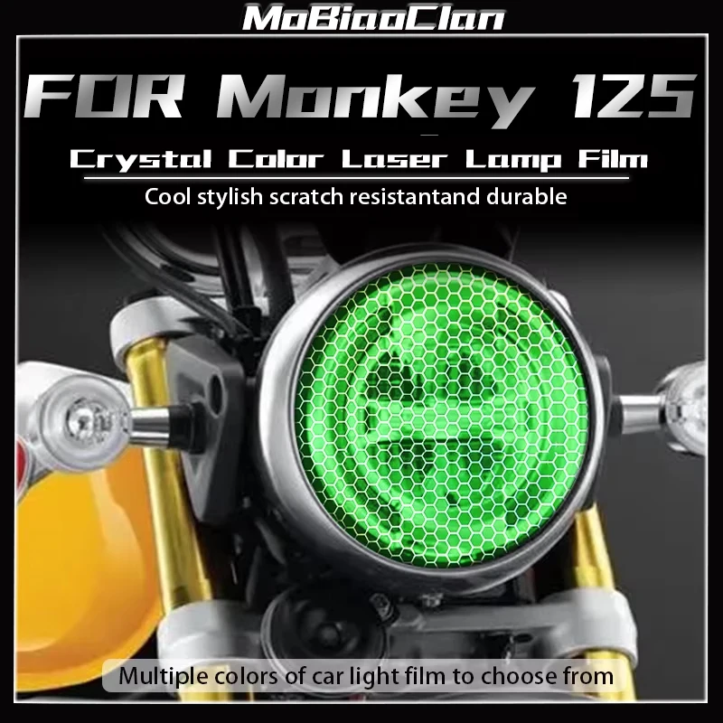 

For Honda Monkey 125 Headlight film smoked black tail light honeycomb laser protective sticker accessories ﻿