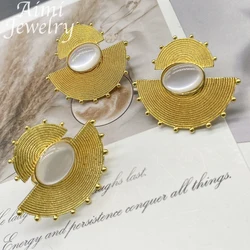 Trendy 18K Gold Plated Jewelry Set for Women Earring Rings Luxury Fashion Exquisite Female Party Bridal Wedding Anniversary Gift