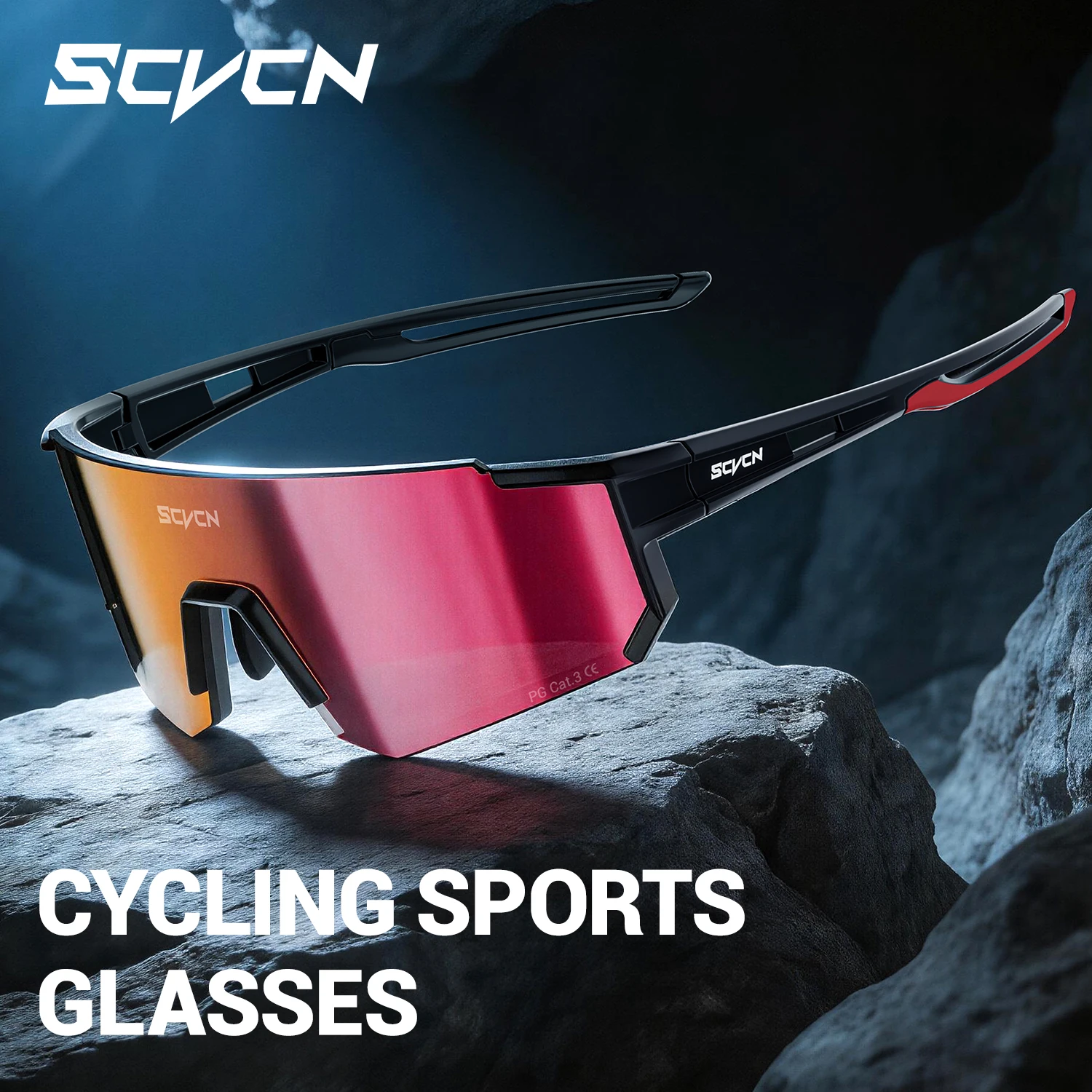 SCVCN UV400 Outdoor-Sport-Radsportbrille Campingbrille Herren MTB Fahrrad Wandern Eyewear Laufen Ultraleicht Damen Reisen