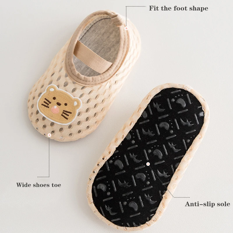 أحذية صيفية لحديثي الولادة بنمط حيوانات كرتونية شباشب أطفال بنعل ناعم مانعة للانزلاق أحذية أطفال مشاية أولى