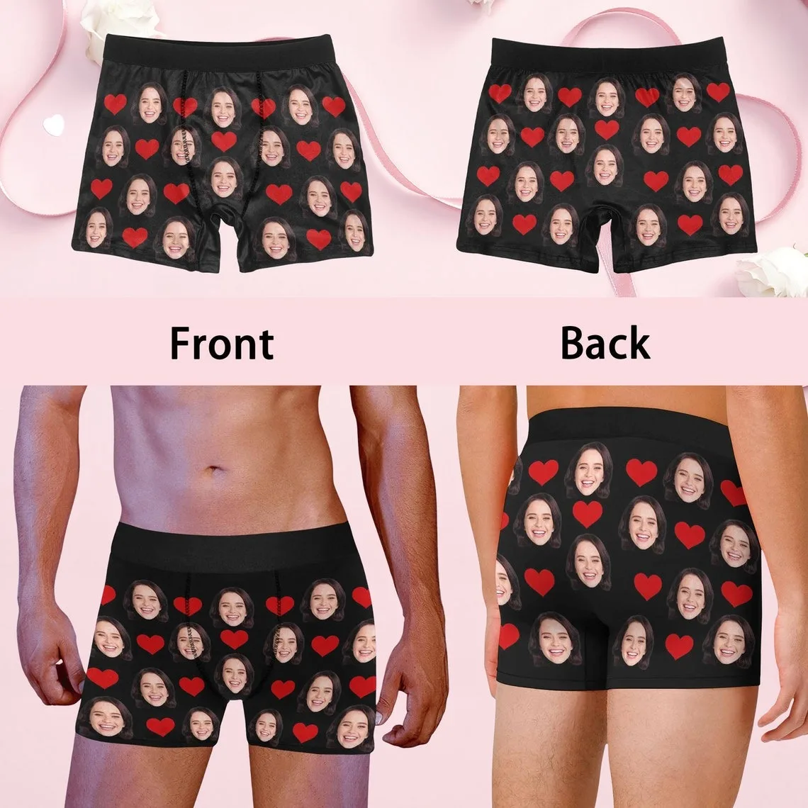 Boxers personalizados com imagem, roupa interior com rosto, foto personalizada, cuecas meias, presente do dia dos namorados