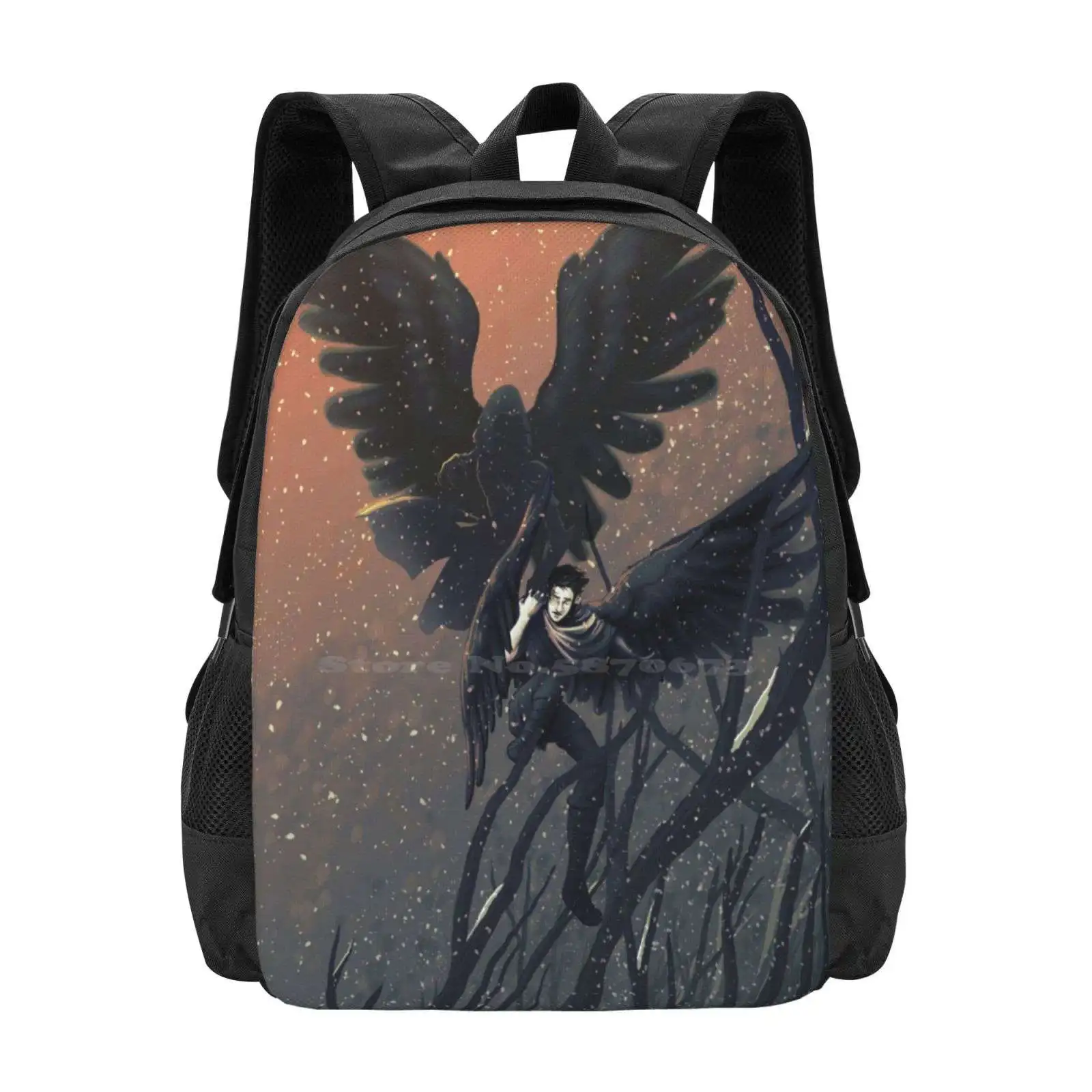 

The Shadow Hot Sale Schoolbag Backpack Fashion Bags Azrael Engel Death Angel Wings Shadow Nightmare Aimee Cozza Durandal Tuz