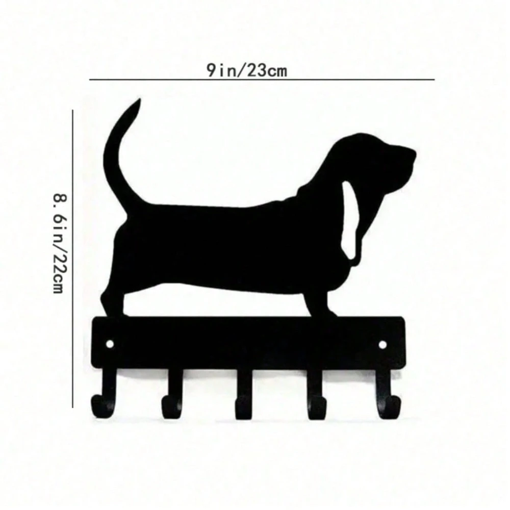 Gantungan Dinding Motif Jejak Kaki - Mudah Dipasang, Organizer Besi Hitam untuk Tali Anjing, Kunci & Topi |   Dekorasi Dinding Rumah Pertanian untuk Pintu Masuk