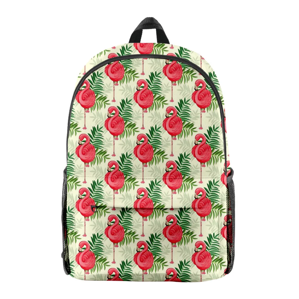 Cartoon Popular Funny Flamingo pupil Bookbag Notebook Backpacks 3D Print Oxford Waterproof Boys/Girls Travel Backpacks