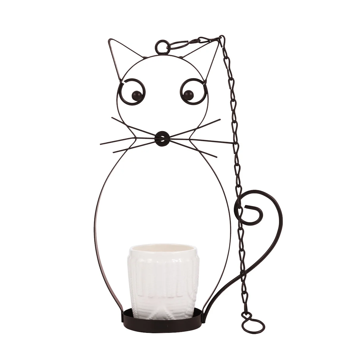 

Iron Art Cat Flower Pot Fashion Chic Fine Craftsmanship Suitable Succulent Cactus Gardening Props Home Decor Gift Idea