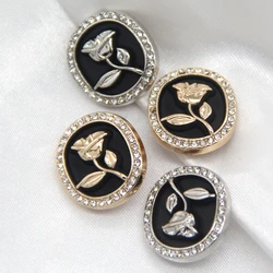 HENGC Retro Oval Rose Flower Jewelry Buttons For Sewing Vintage Women Coat Suit Blazer Wedding Dress Cute Handmade Decorations