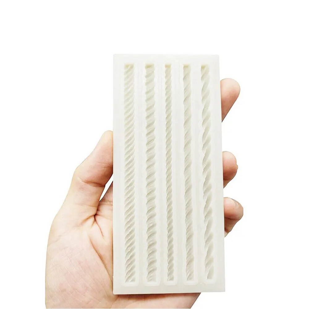 Aouke Braided Rope Silicone Mold Kitchen DIY Dessert Chocolate Mold Fondant Long Strip Lace Decoration Mold