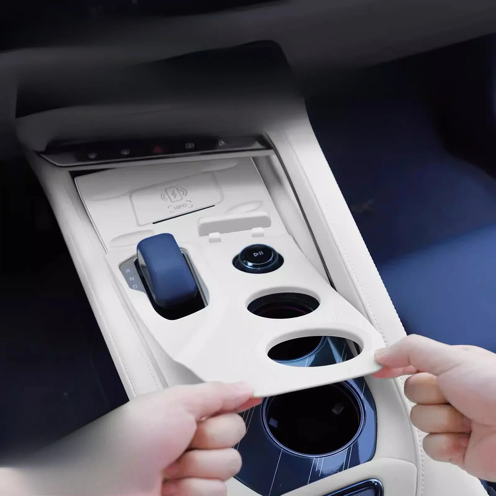 For Zeekr 001 2021-2025 Center Console Silicone Mat With Phone Holder Anti-Slip Car Interior Protective Pad