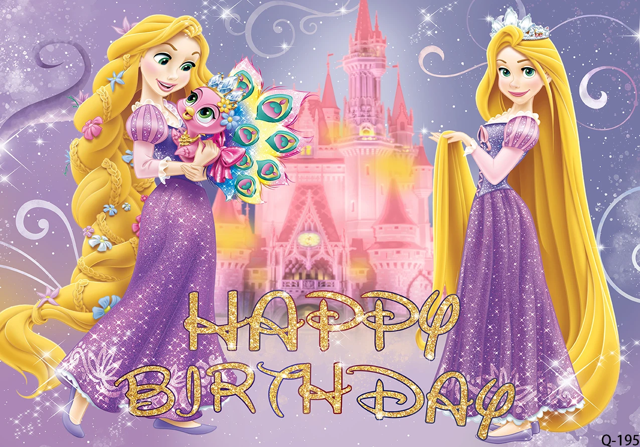 خلفيات للأميرة رابونزيل متشابكة من Disney للبنات خلفيات مخصصة لحفلات أعياد الميلاد وكعك استحمام للأطفال وخلفيات للتصوير