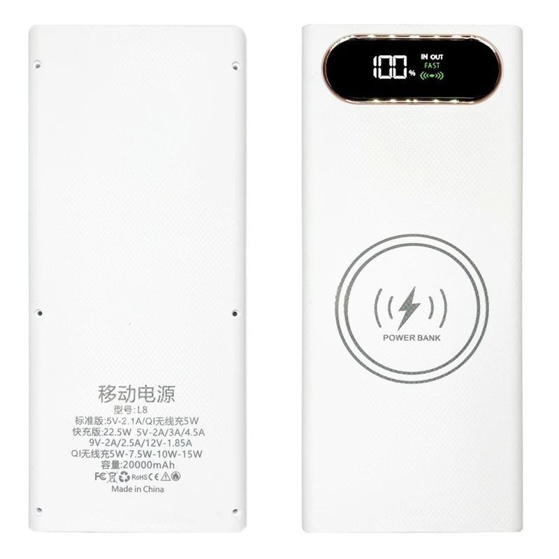 8*18650 แบตเตอรี่ชาร์จ Dual USB แบตเตอรี่ SHELL DIY Power Bank กรณี Fast CHARGING แบตเตอรี่ Bank กล่องกล่อง