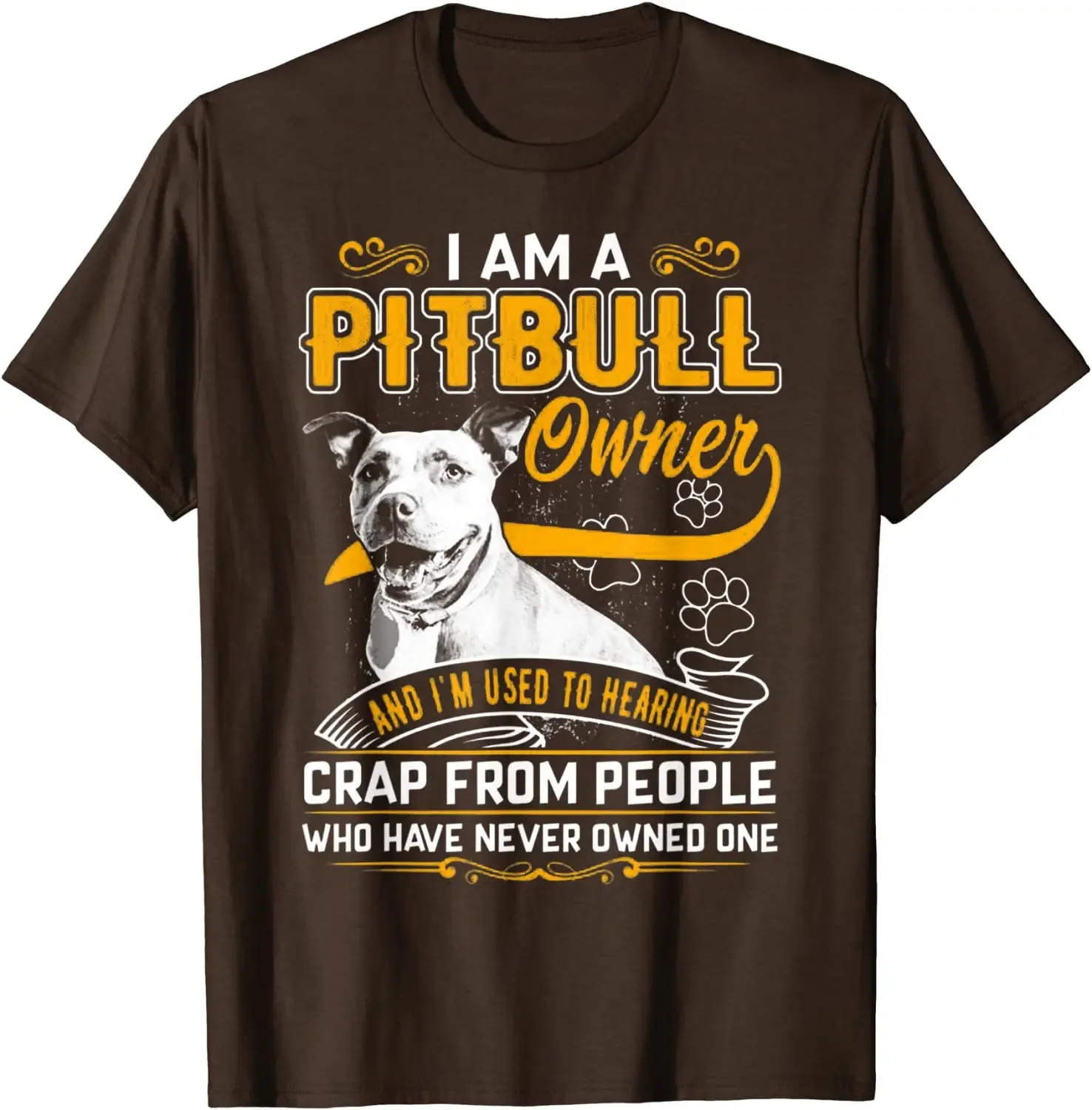 Im Pit-bull Terrier Owner, Dog Love-r Dad Mom Boy Girl Funny T-Shirt Oversized  T Shirts Cotton Men Tees cosie