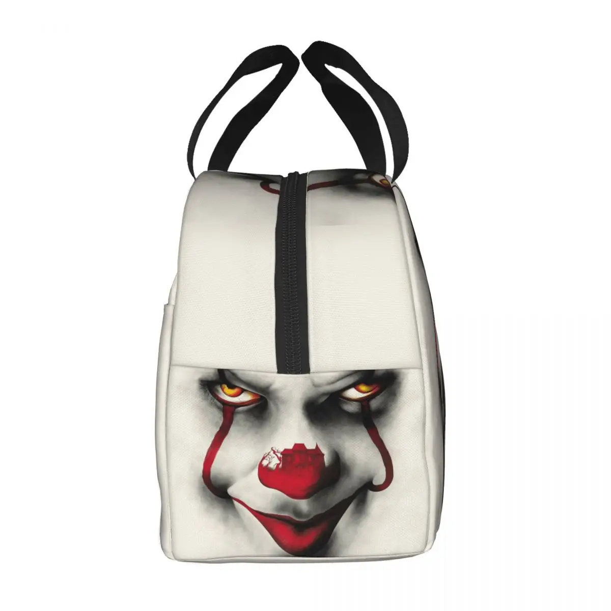 Halloween Clown Portable Lunch Box for Women Thermal Cooler Food Insulated Horror Movie Character Lunch Bag Portable Picnic Tote