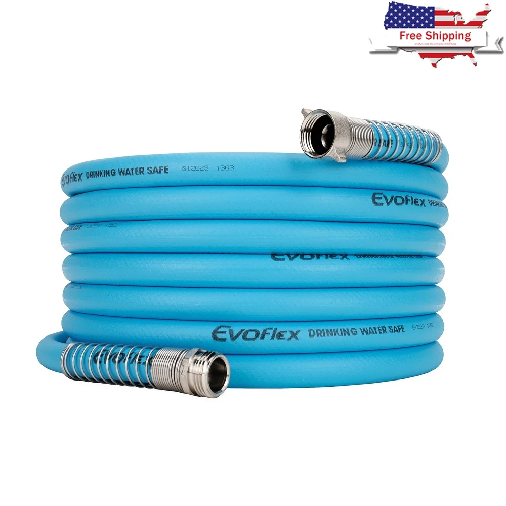

25ft RV Drinking Water Hose Extra Flexible Design Stainless Steel Ends Safe No Lead BPA Phthalate Great Taste Easy Install