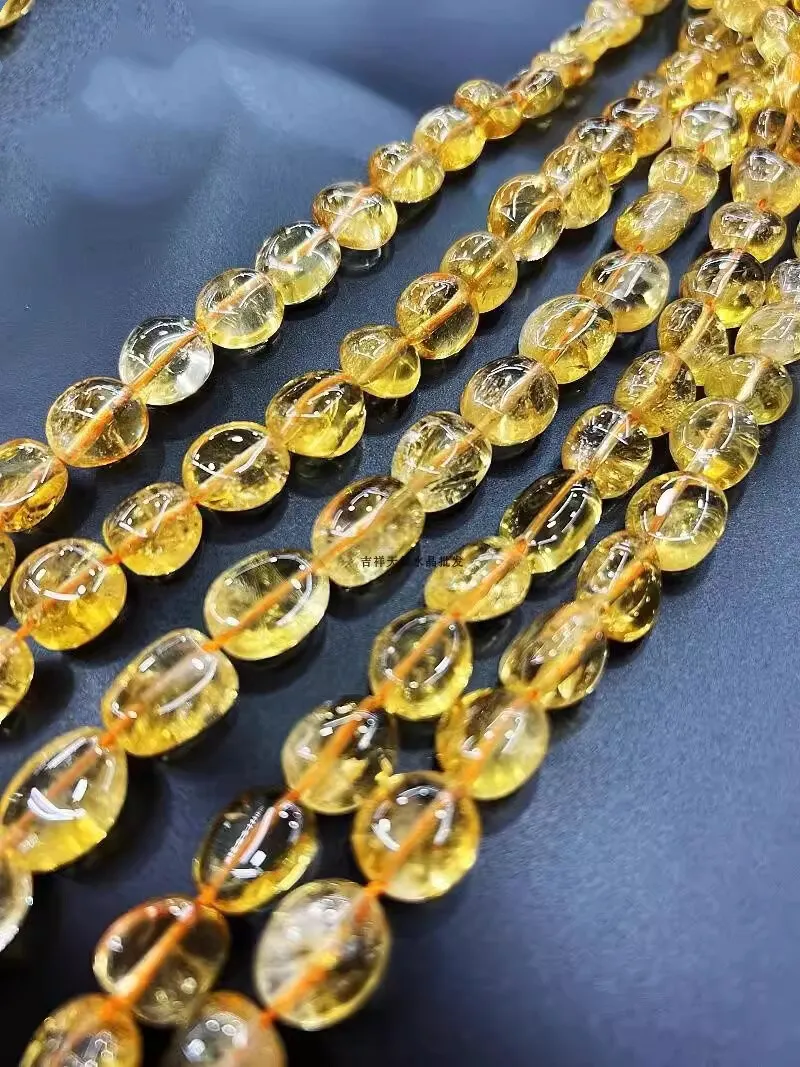 

Citrine FLAT OVAL baroque YELLOW 10*12mm 38cm for DIY jewelry making FPPJ wholesale loose beads nature