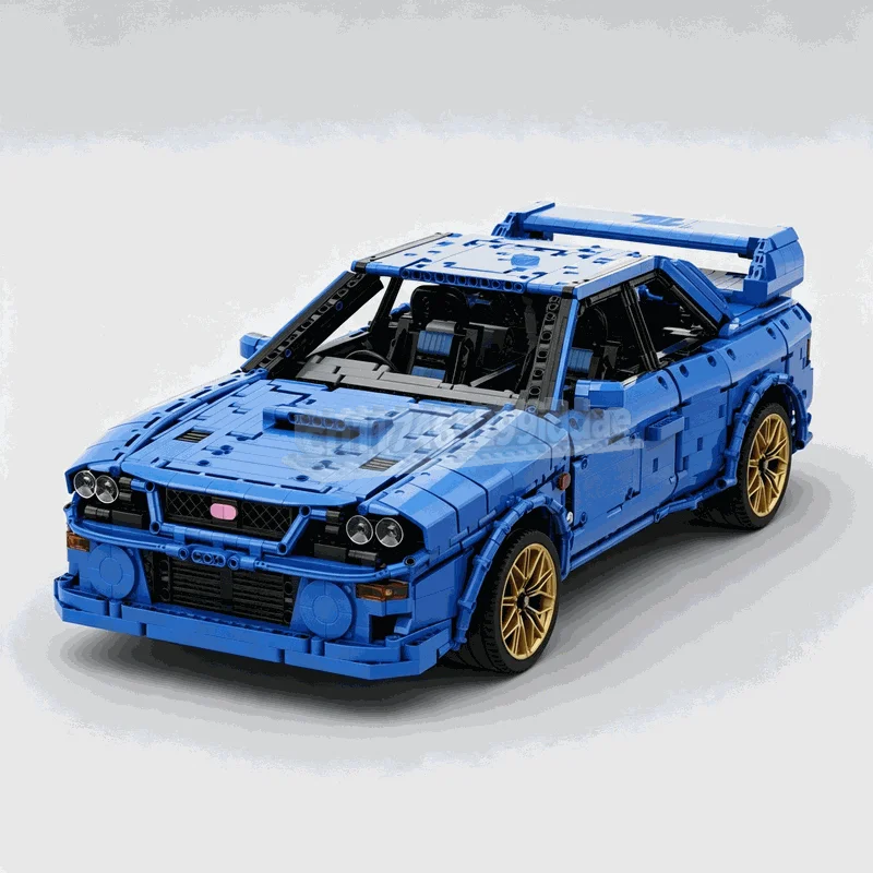 4186PCS Blue Rally Sports Car Technic Model Custom Building Block DIY Assembly Educational Toy Home Desk Collection Display Gift