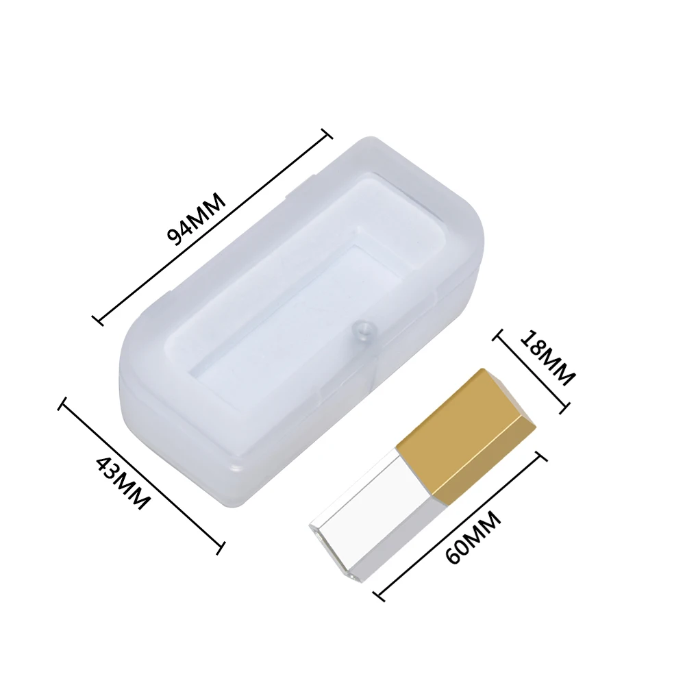 30pcs USB 3.0 Flash drive With LED Crystal Pendrive 4GB 8GB 16GB 32GB 64GB 128GB Transparent Glass Photography Gifts free logo