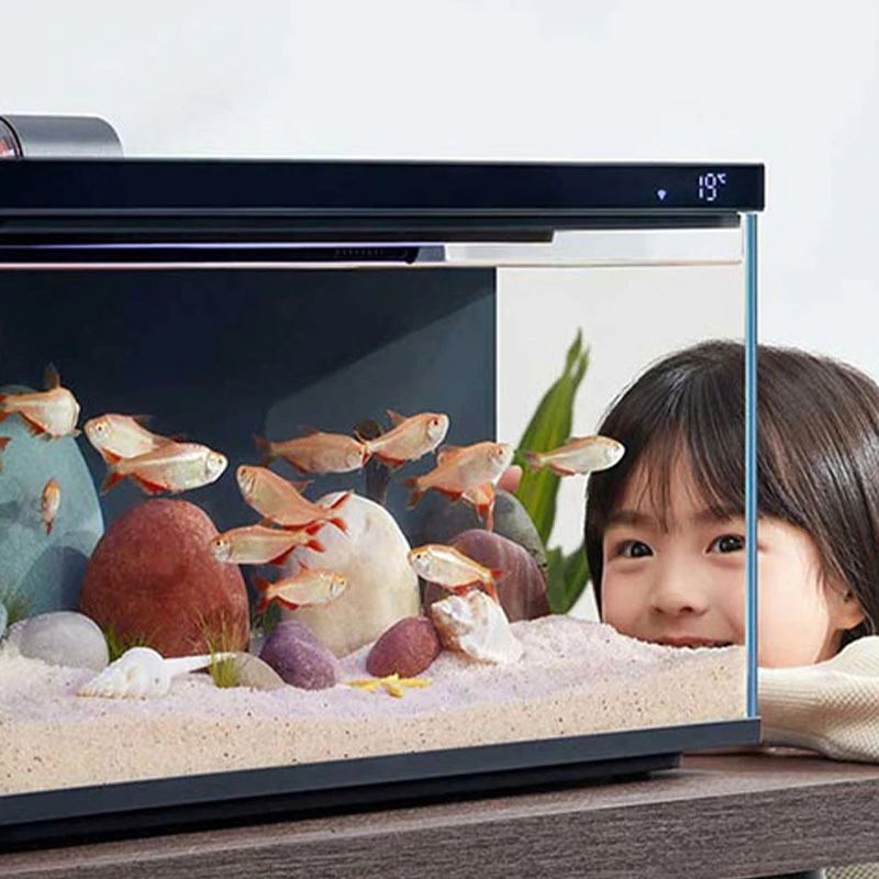 Glass aquarium fish tank Smart desktop ecological fish tank with WIFI control Feeding box Light filter