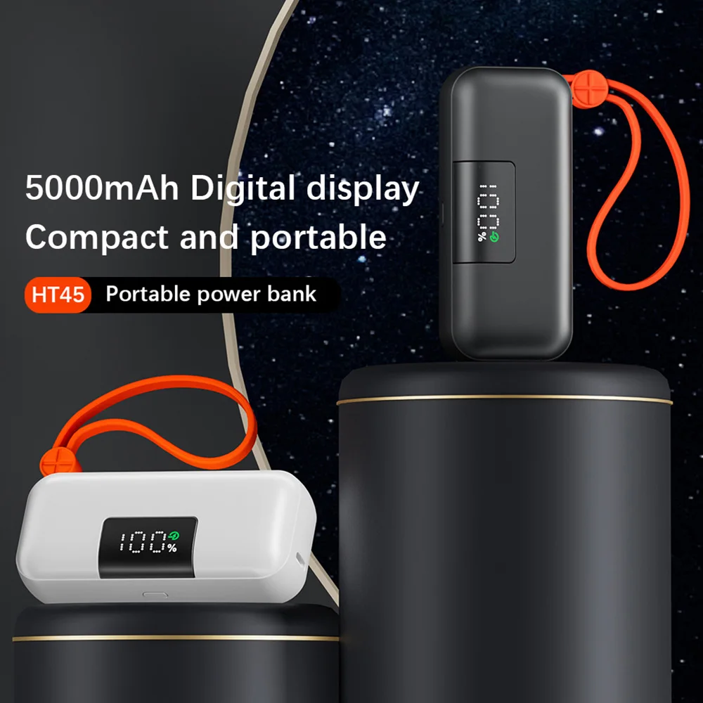M&W HT-25 Banco de energía compacto de 5000 mAh con carga rápida - USB tipo C 3+ 4,5 horas