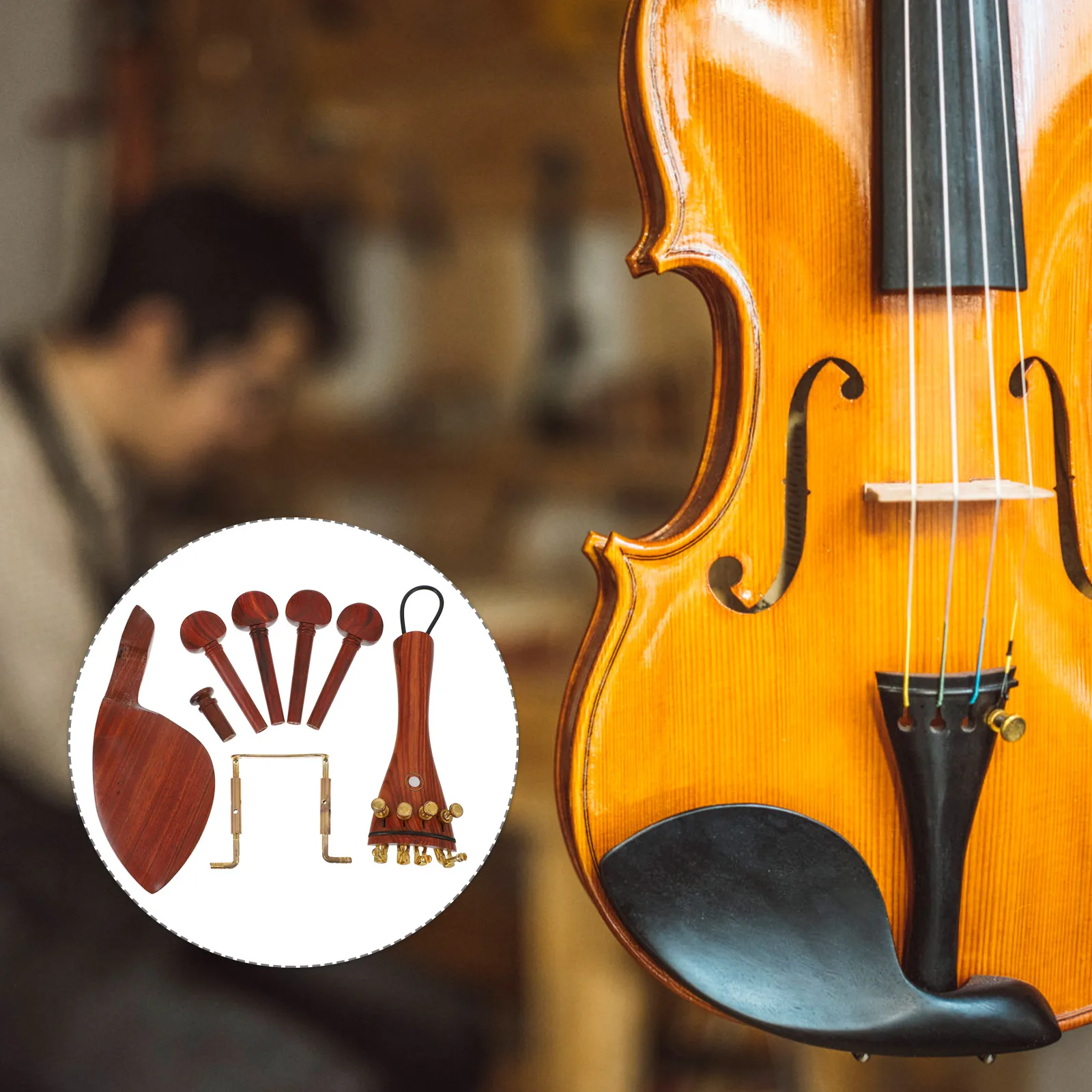 

Jujube Wood Accessories Violin Replacement Part Tuning Peg Chin Rest Parts and Metal Chinrest
