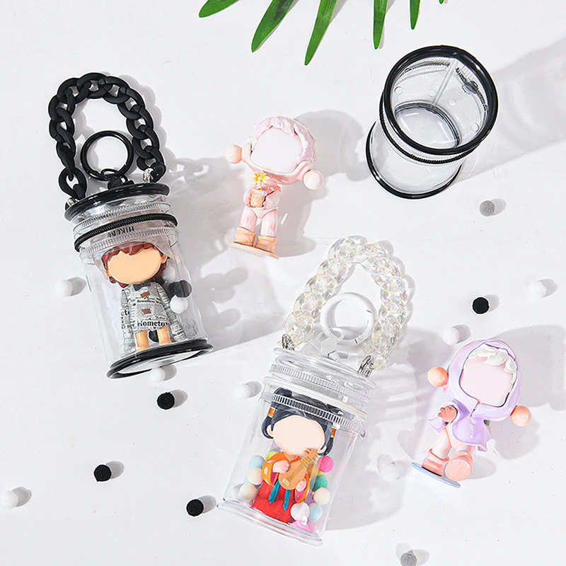 

Dustproof Waterproof Toy Storage Pouch Thickened Transparent PVC Doll Mini Storage Bag Clear Wallet Bag Storage Box Pendant