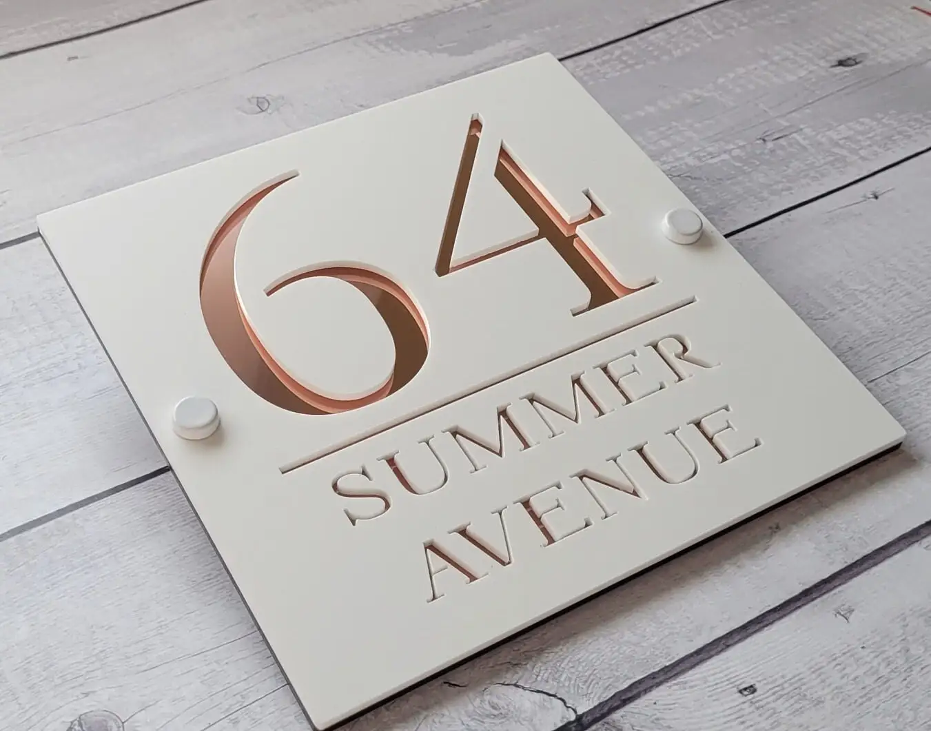 Outdoor House Number Sign – Personalized 3D Laser Cut Acrylic Address Plaque with Hebrew Family Name & Mirror Text