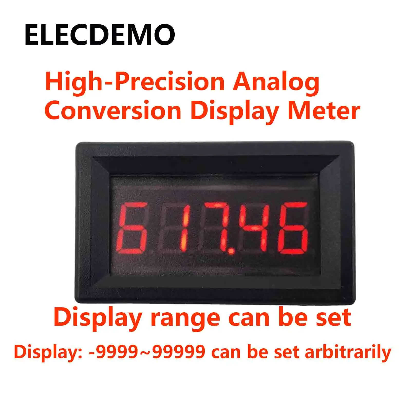 Analog Input Digital Panel Meter, 0-10V 4-20mA Signal Display, High Precision Motor Tachometer Frequency Converter LED Module