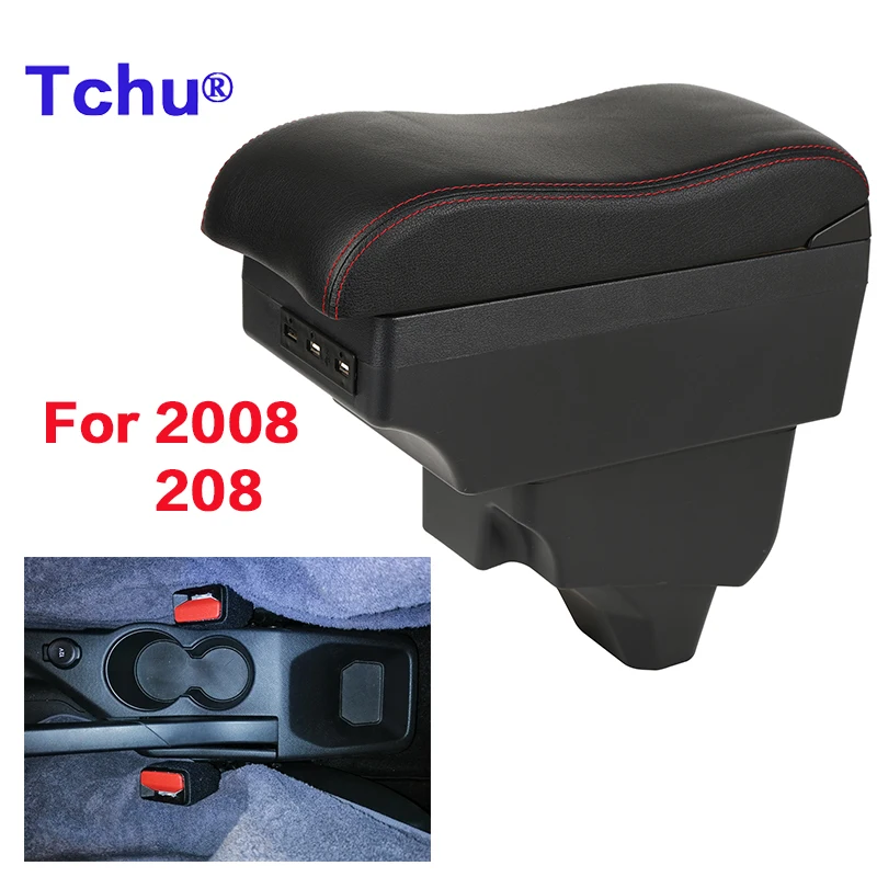 

For Peugeot 2008 armrest box Peugeot 208 armrest special car armrest interior modification USB rechargeable ashtray 2019-2022