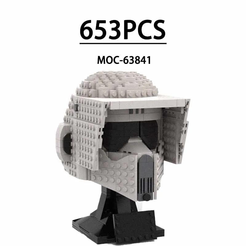 

MOC-63841 серия шлемов, стильная модель, шлем-скаут, строительные блоки, игрушка, 653 шт., детский подарок на день рождения, рождественский подарок для мальчиков