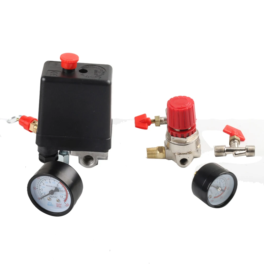 Ultra With Pressure Regulating Valve Switch Assembly Control 15A 240V/AC Adjustable Air Regulator Valve Compressor Four Holes