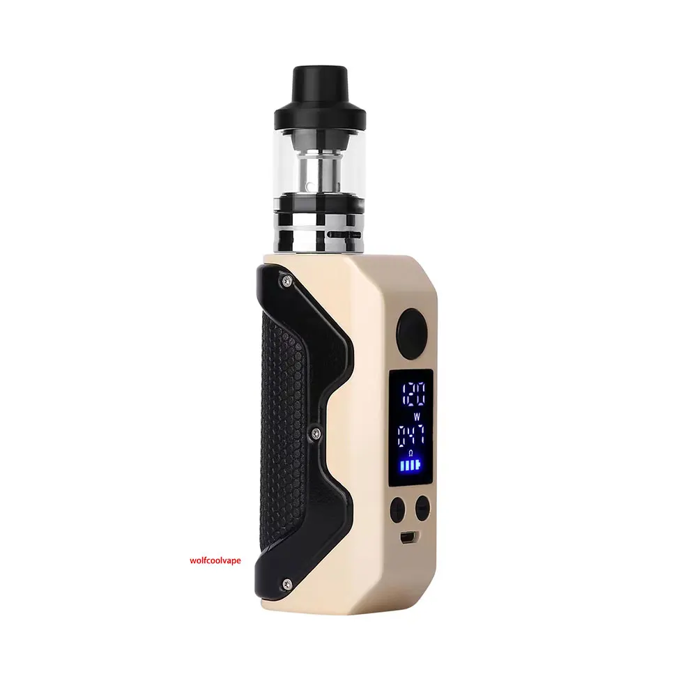 wolfcoolvape 120W Box Mod Kit 120w E Cigarette Vaporizer kit 2.5ml  Atomizer Vape 2200mah OLED Screen mod Electronic Cigarettes