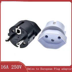 European France Travel Plug Adapter,Swiss to European Plug adaptor Travel Adapter socket 10A 250V