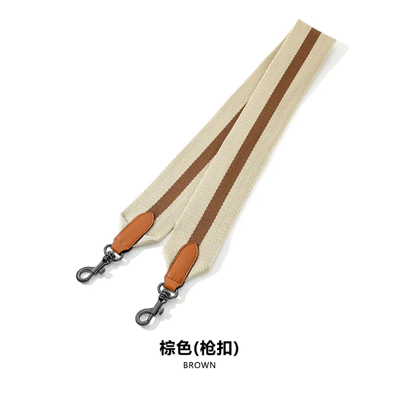 Top Brand Hand-Sewn Leather Woven Canvas Shoulder Strap 5cm Wide Wax Line Herbag Evelyn Replacement Bag Strap Accessory
