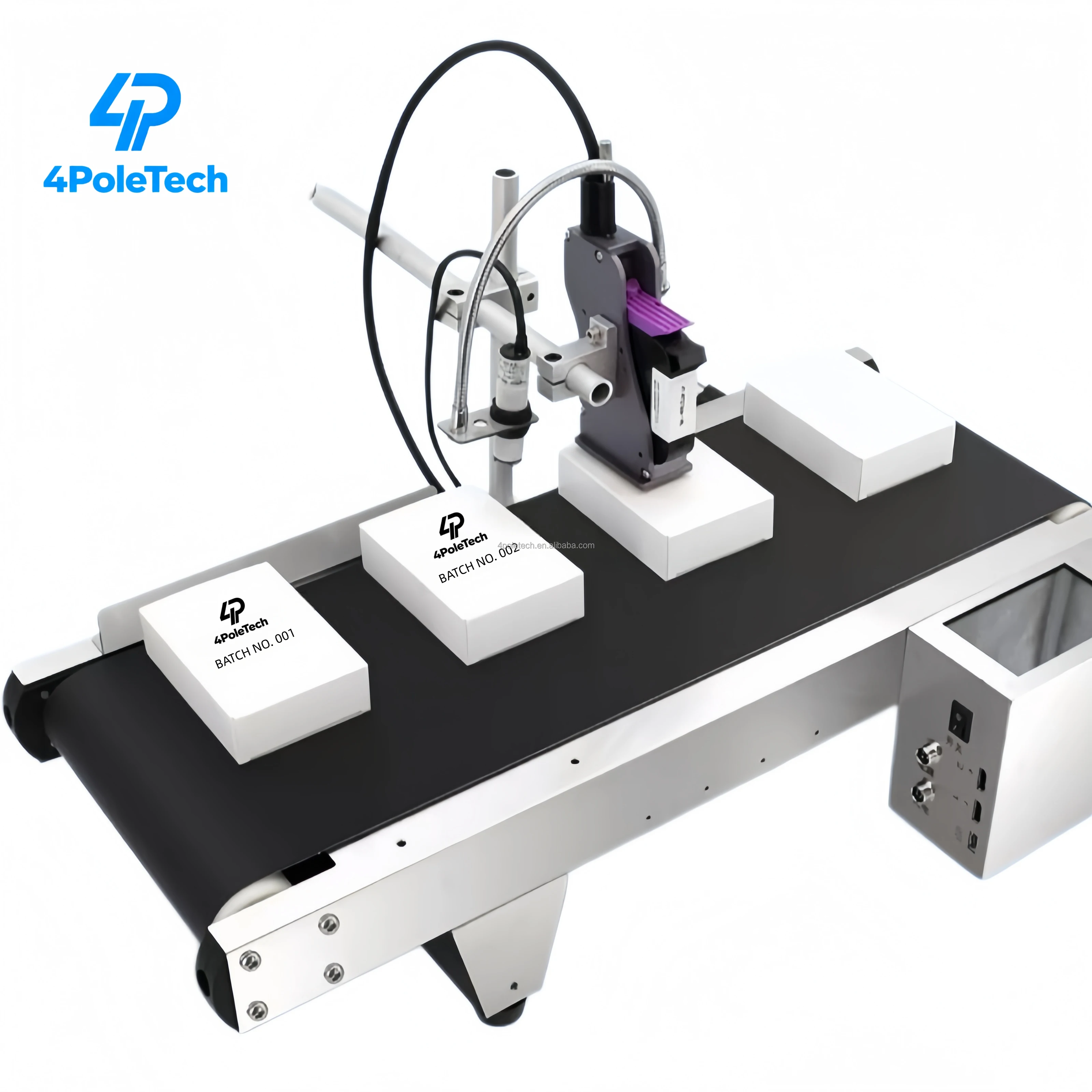 Automatic Conveyor Belt Paging&Inkjet Coding Integrated Machine For Plastic Bags Labels Online Date Code Marking