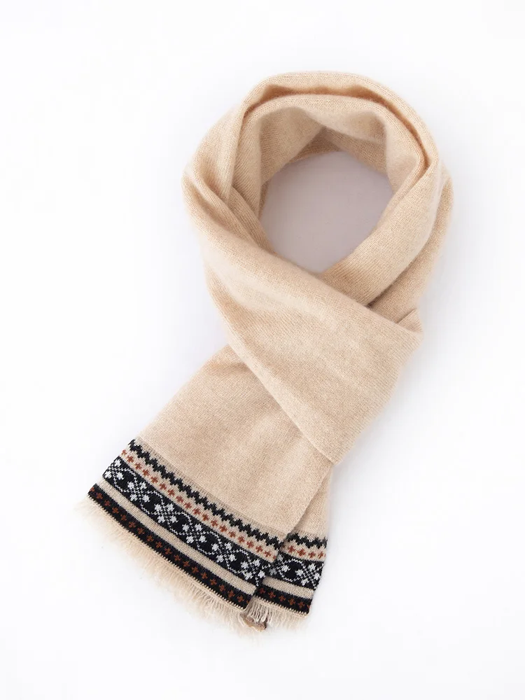 TLOML Women's 100% Cashmere Luxury Fringed Shawl Scarf Autumn Winter Wraps Grace Soft Warm Cashmere Sweater Comfy Female Scarf