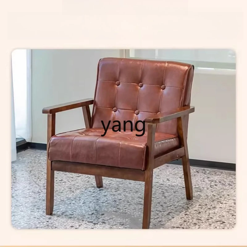 

LTT retro cafe table and chair combination milk tea shop single sofa homestay hotel leisure chair