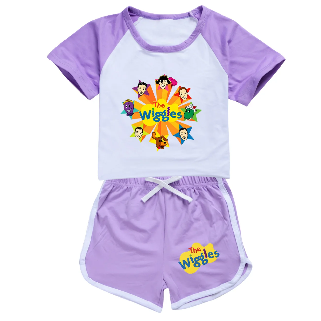 The Wiggles T-Shirt, Sommermode, Kinder-T-Shirt + Sportshorts, 2-teiliges Set, Kinderkleidung, Mädchen- und Jungen-Outfits für Kinder – Detail 8