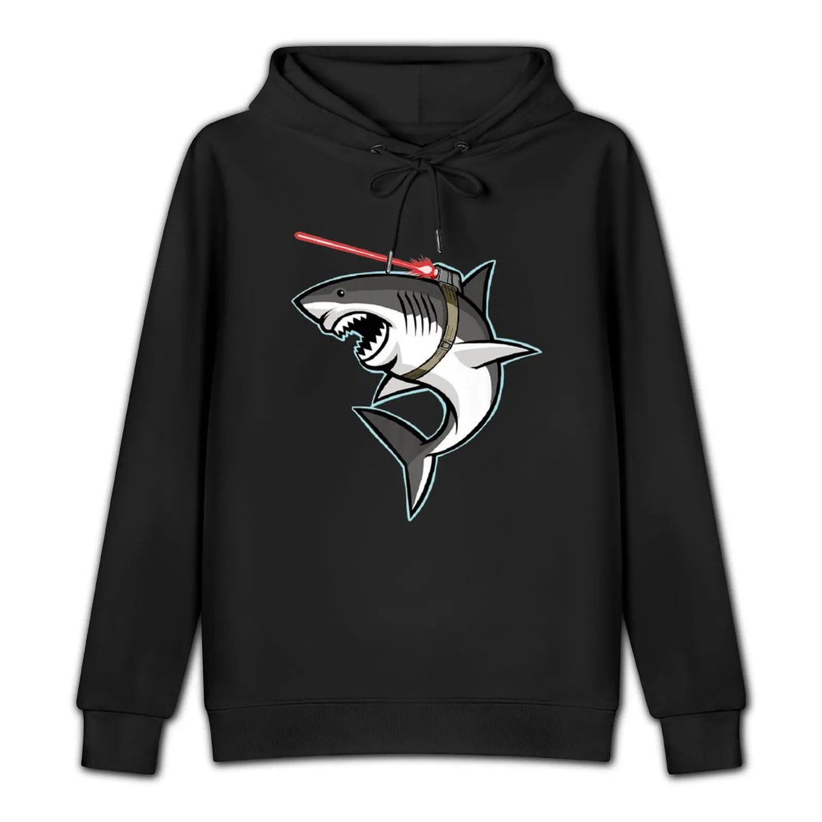 Shark With Laser Beam Graphic Pullover Hoodie autumn clothes aesthetic clothing men clothing men's hoodie sweatshirt