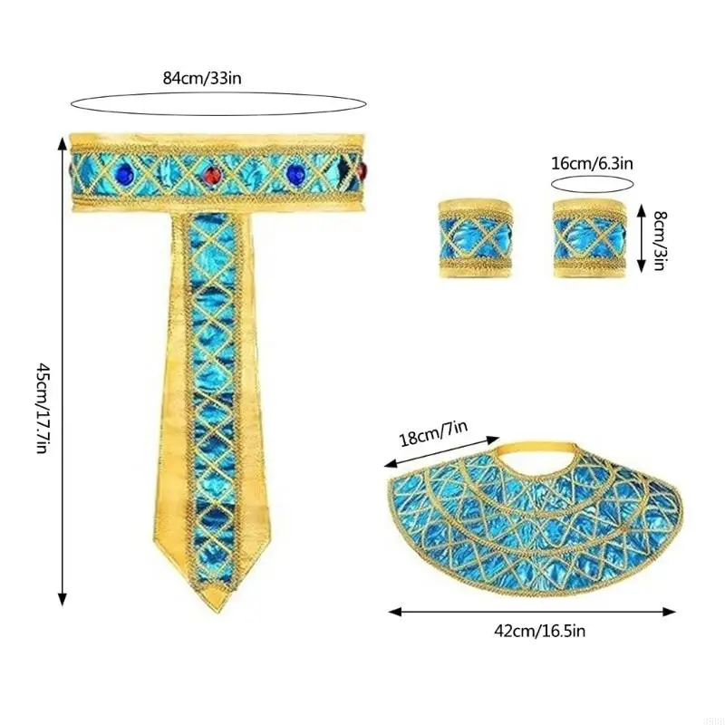 39BB Costume robe d'Egypte ancienne Costume égyptien comprend le casque serpent