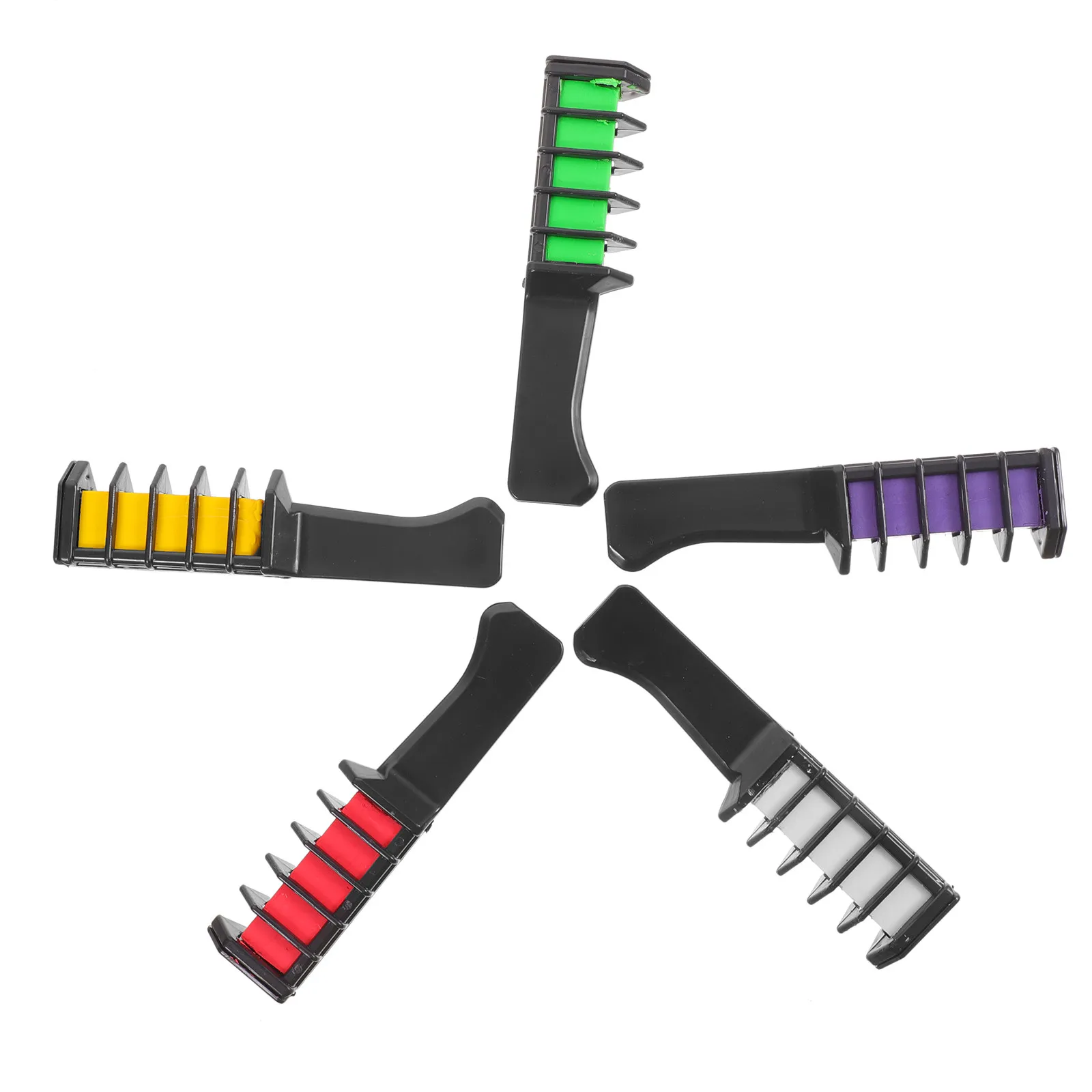 

Набор из 5 мелков-гребней для временного окрашивания волос, разноцветные, моющиеся, яркие, для вечеринок и косплея